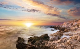 bigstock Sea and rock at the sunset